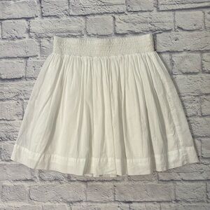 Banana Republic Smocked Waist White Skirt Breezy Lightweight Lined Size 2 P